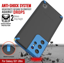 Charger l&#39;image dans la galerie, Punkcase Galaxy S21 Ultra Case [Mirage Series] Heavy Duty Phone Cover (Blue) (Color in image: Black)
