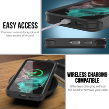 Charger l&#39;image dans la galerie, PunkCase Galaxy S22 Case, [Spartan 2.0 Series] Clear Rugged Heavy Duty Cover [Black] (Color in image: Navy)
