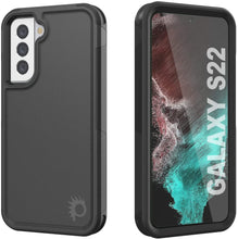 Charger l&#39;image dans la galerie, PunkCase Galaxy S22 Case, [Spartan 2.0 Series] Clear Rugged Heavy Duty Cover [Black] (Color in image: Black)
