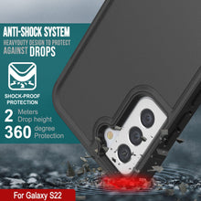 Charger l&#39;image dans la galerie, PunkCase Galaxy S22 Case, [Spartan 2.0 Series] Clear Rugged Heavy Duty Cover [Black] 
