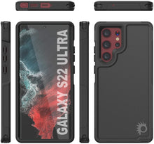 Charger l&#39;image dans la galerie, PunkCase Galaxy S22 Ultra Case, [Spartan 2.0 Series] Clear Rugged Heavy Duty Cover [Black] 
