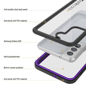 Galaxy S22 Water/ Shockproof [Extreme Series] Slim Screen Protector Case [Purple] (Color in image: Light Green)