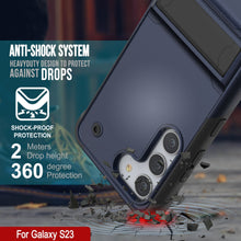 Charger l&#39;image dans la galerie, Punkcase Coque Galaxy S23 [Série Reliance] Housse Hybride de Protection de Qualité Militaire avec Support Intégré [Bleu Marine-Noir]
