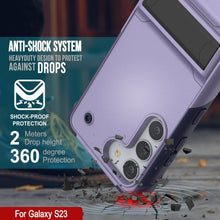 Charger l&#39;image dans la galerie, Coque Punkcase pour Galaxy S23 [Série Reliance] Coque hybride militaire protectrice de qualité supérieure avec support intégré [Violet-Marine]

