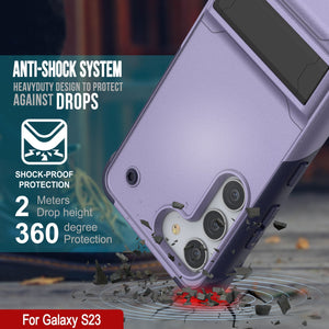 Coque Punkcase pour Galaxy S23 [Série Reliance] Coque hybride militaire protectrice de qualité supérieure avec support intégré [Violet-Marine]
