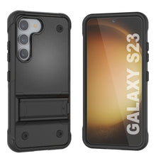 Charger l&#39;image dans la galerie, Coque Punkcase Galaxy S23 [Série Reliance] Coque de protection hybride de qualité militaire avec béquille intégrée [Noir]
