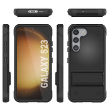Charger l&#39;image dans la galerie, Coque Punkcase Galaxy S23 [Série Reliance] Coque de protection hybride de qualité militaire avec béquille intégrée [Noir]
