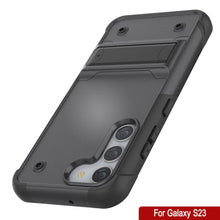 Charger l&#39;image dans la galerie, Étui Galaxy S23 Punkcase [Série Reliance] Coque hybride de protection de qualité militaire avec béquille intégrée [Gris-Noir]
