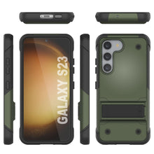 Charger l&#39;image dans la galerie, Coque Punkcase Galaxy S23 [Série Reliance] Étui de protection hybride de qualité militaire avec béquille intégrée [Vert armée-noir]
