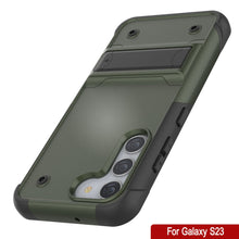 Charger l&#39;image dans la galerie, Coque Punkcase Galaxy S23 [Série Reliance] Étui de protection hybride de qualité militaire avec béquille intégrée [Vert armée-noir]
