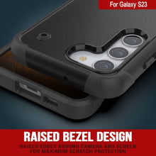Charger l&#39;image dans la galerie, Coque Punkcase Galaxy S23 [Série Reliance] Coque de protection hybride de qualité militaire avec béquille intégrée [Noir]
