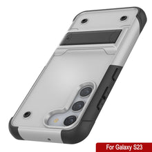 Charger l&#39;image dans la galerie, Étui Punkcase Galaxy S23 [Série Reliance] Coque de protection hybride de qualité militaire avec béquille intégrée [blanc-noir]
