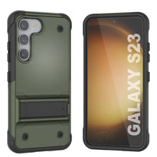 Charger l&#39;image dans la galerie, Coque Punkcase Galaxy S23 [Série Reliance] Étui de protection hybride de qualité militaire avec béquille intégrée [Vert armée-noir]
