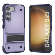 Charger l&#39;image dans la galerie, Coque Punkcase pour Galaxy S23 [Série Reliance] Coque hybride militaire protectrice de qualité supérieure avec support intégré [Violet-Marine]
