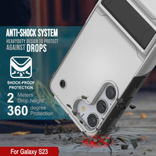 Charger l&#39;image dans la galerie, Étui Punkcase Galaxy S23 [Série Reliance] Coque de protection hybride de qualité militaire avec béquille intégrée [blanc-noir]
