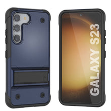 Charger l&#39;image dans la galerie, Punkcase Coque Galaxy S23 [Série Reliance] Housse Hybride de Protection de Qualité Militaire avec Support Intégré [Bleu Marine-Noir]
