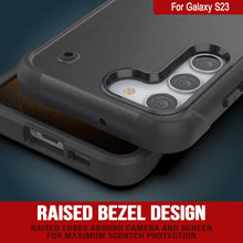 Charger l&#39;image dans la galerie, Étui Galaxy S23 Punkcase [Série Reliance] Coque hybride de protection de qualité militaire avec béquille intégrée [Gris-Noir]
