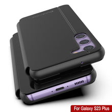 Charger l&#39;image dans la galerie, Coque de protection Punkcase Galaxy S23+ Plus Reflector Flip Cover [Noir]
