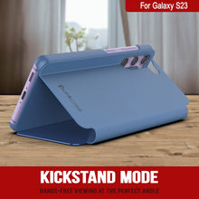 Charger l&#39;image dans la galerie, Étui Punkcase Galaxy S23 Reflecteur Couverture Protectrice à Rabat [Bleu]
