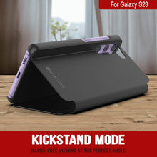 Charger l&#39;image dans la galerie, Punkcase Étui Réflecteur Protecteur pour Galaxy S23 avec Rabat [Noir]
