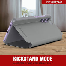 Charger l&#39;image dans la galerie, Étui Punkcase Galaxy S23 Reflector, couverture de protection rabattable [argent]
