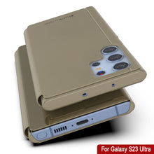 Load image into Gallery viewer, Coque de réflexion de protection Punkcase pour Galaxy S23 Ultra Flip Cover [Or]
