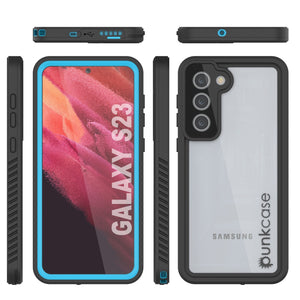 Galaxy S23 Résistant à l'eau, aux chocs, à la neige et à la saleté Étui Slim Série Extrême Bleu Clair.