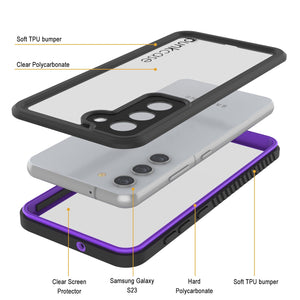 Coque de protection d'écran mince résistante à l'eau et aux chocs pour Galaxy S23 [Série Extrême] [Violet]