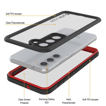 Charger l&#39;image dans la galerie, Coque protectrice mince [Série Extrême] pour Galaxy S23, anti-eau/ choc/ neige [Rouge].
