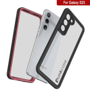 Étui protecteur d'écran mince Galaxy S23 Water/ Shock/ Snowproof [Série Extrême] [Rose]