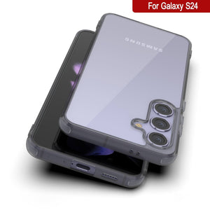 Étui de chargement sans fil magnétique pour Galaxy S25 [Série acrylique transparente] [Antidérapant] pour Galaxy S25 [Noir]