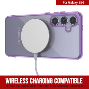 Étui de chargement sans fil magnétique pour Galaxy S25 [Série acrylique transparente] [Antidérapant] pour Galaxy S25 [Violet]