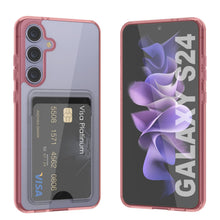 Load image into Gallery viewer, Case de support de carte Galaxy S24 [Série Crystal CardsLot] [Slim Fit] [Red]
