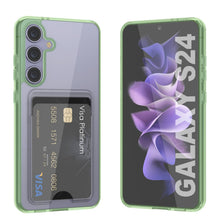 Load image into Gallery viewer, Case de support de carte Galaxy S24 [Série Crystal CardsLot] [Slim Fit] [Green]
