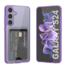 Load image into Gallery viewer, Case de support de carte Galaxy S24 [Série Crystal CardsLot] [Slim Fit] [Purple]
