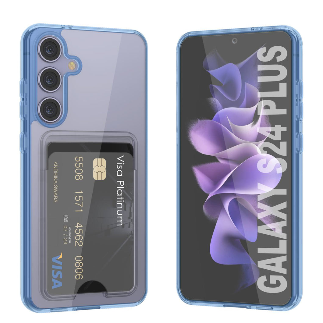 Galaxy S24 Plus Claid Case de cartes [Crystal CardsLot Series] [Slim Fit] [Blue]