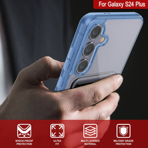 Galaxy S24 Plus Claid Case de cartes [Crystal CardsLot Series] [Slim Fit] [Blue]