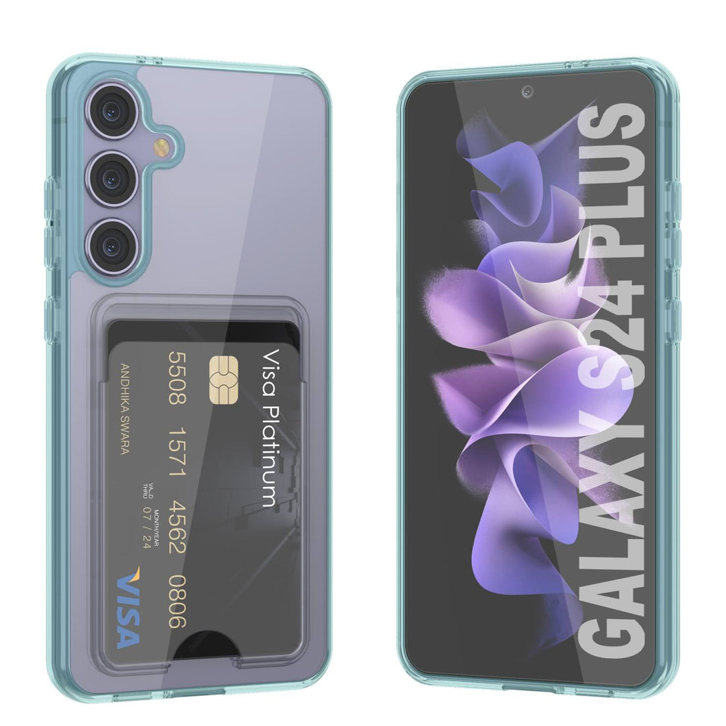 Galaxy S24 Plus Claid Case de cartes [Crystal CardsLot Series] [Slim Fit] [Teal]