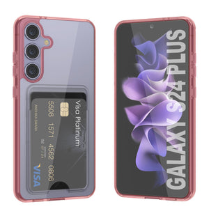Galaxy S24 Plus Claid Case de cartes [Crystal CardsLot Series] [Slim Fit] [Red]