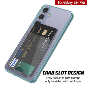 Galaxy S24 Plus Claid Case de cartes [Crystal CardsLot Series] [Slim Fit] [Teal]
