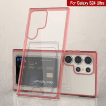 Load image into Gallery viewer, Galaxy S24 Ultra Card Holder Case [Crystal CardsLot Series] [Slim Fit] [Red]
