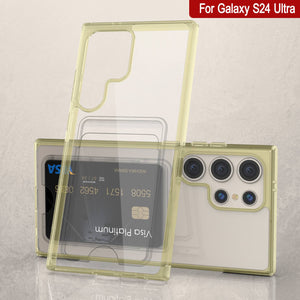 Galaxy S24 Ultra Card Holder Case [Crystal CardsLot Series] [Slim Fit] [Yellow]