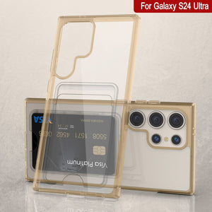 Galaxy S24 Ultra Card Holder Case [Crystal CardsLot Series] [Slim Fit] [Orange]
