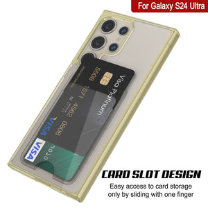 Galaxy S24 Ultra Card Holder Case [Crystal CardsLot Series] [Slim Fit] [Yellow]