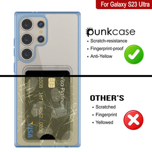 Galaxy S24 Ultra Card Holder Case [Crystal CardsLot Series] [Slim Fit] [Blue]