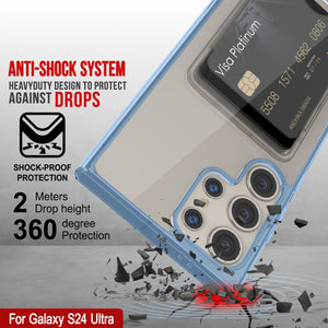 Galaxy S24 Ultra Card Holder Case [Crystal CardsLot Series] [Slim Fit] [Blue]