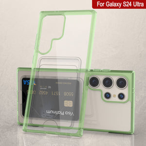 Galaxy S24 Ultra Card Holder Case [Crystal CardsLot Series] [Slim Fit] [Green]
