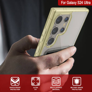 Galaxy S24 Ultra Card Holder Case [Crystal CardsLot Series] [Slim Fit] [Yellow]