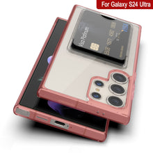 Load image into Gallery viewer, Galaxy S24 Ultra Card Holder Case [Crystal CardsLot Series] [Slim Fit] [Red]
