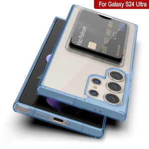 Galaxy S24 Ultra Card Holder Case [Crystal CardsLot Series] [Slim Fit] [Blue]